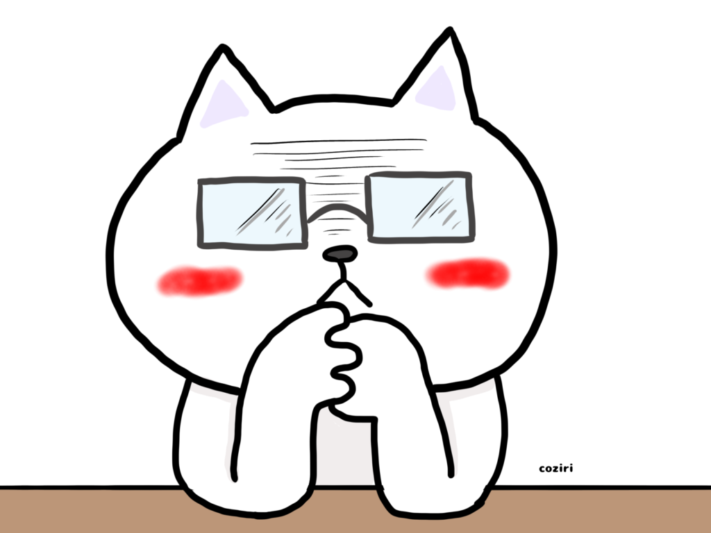 メガネの白猫