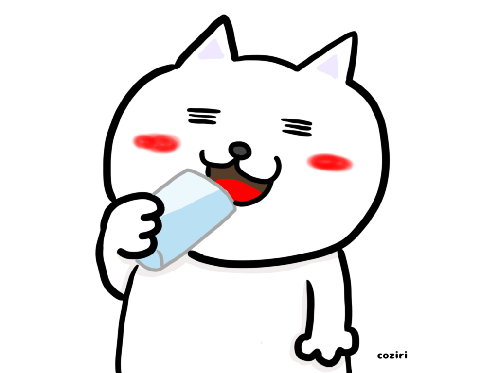 水を飲むイラスト